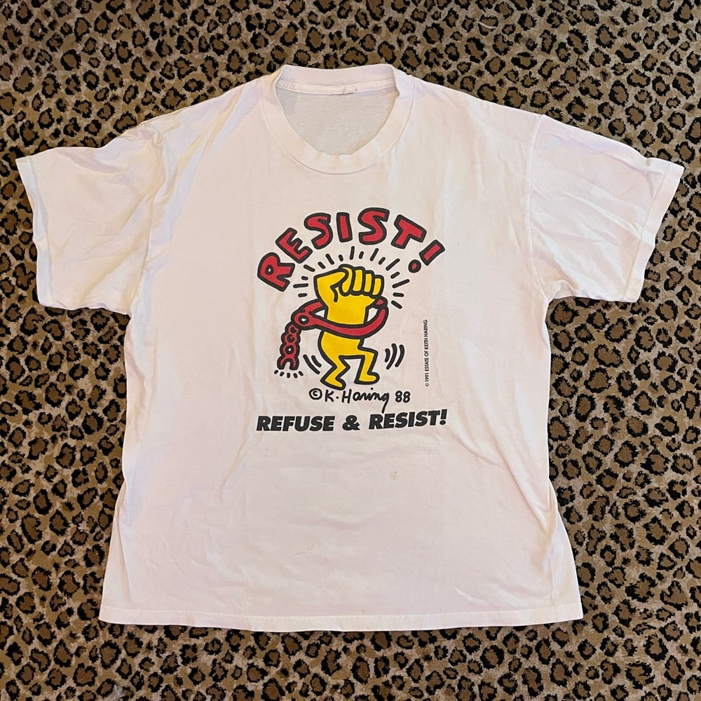 Vintage 1991 RESIST Keith Haring Tee
